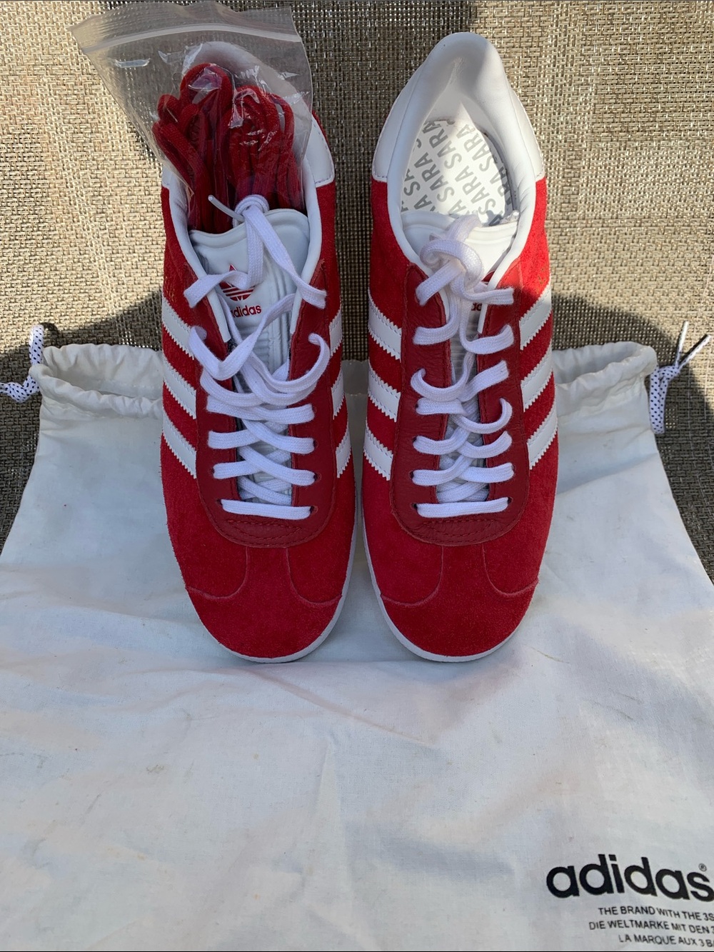 adidas Red and White Women's Athletic Sneakers
